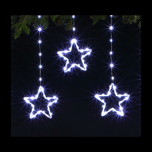 Noma White Star Curtain Lights 308 LEDs