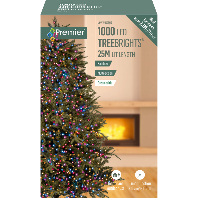 1000 Rainbow LED Christmas Treebright Lights