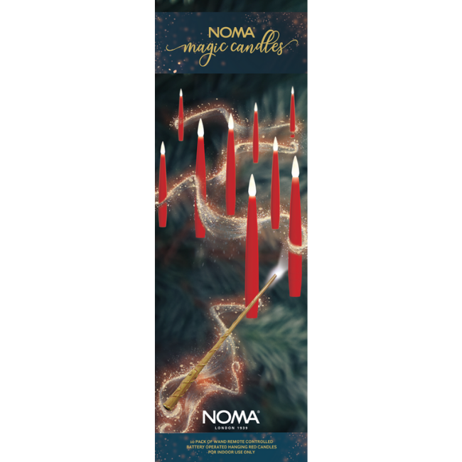 10 Red Noma Remote Controlled Magic Christmas Candle Lights (with wand)