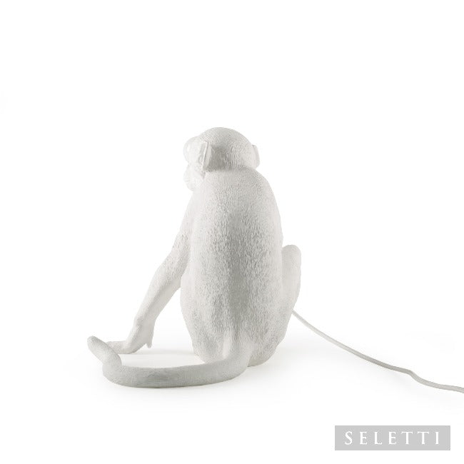 White Seletti Monkey Table Lamp