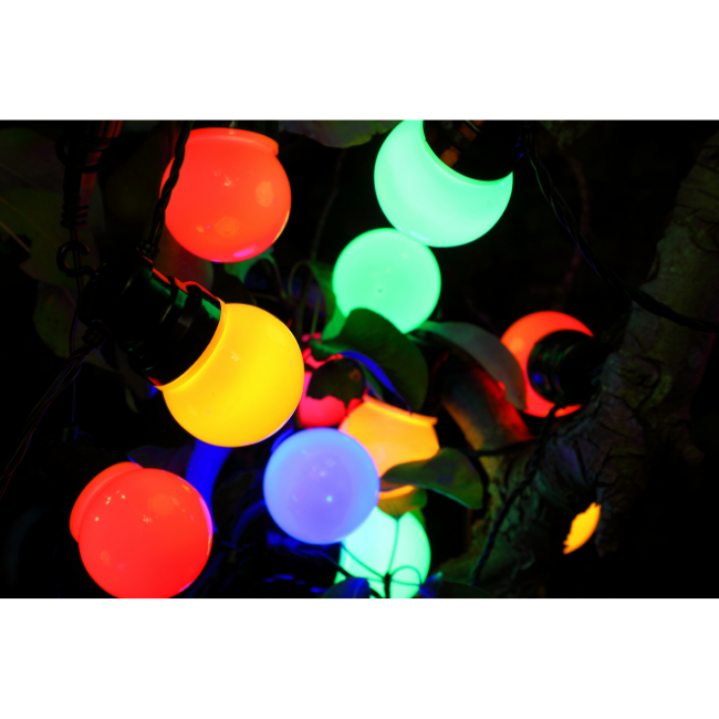 20 Traditional Multi-Coloured Noma Festoon Lights 11.4M