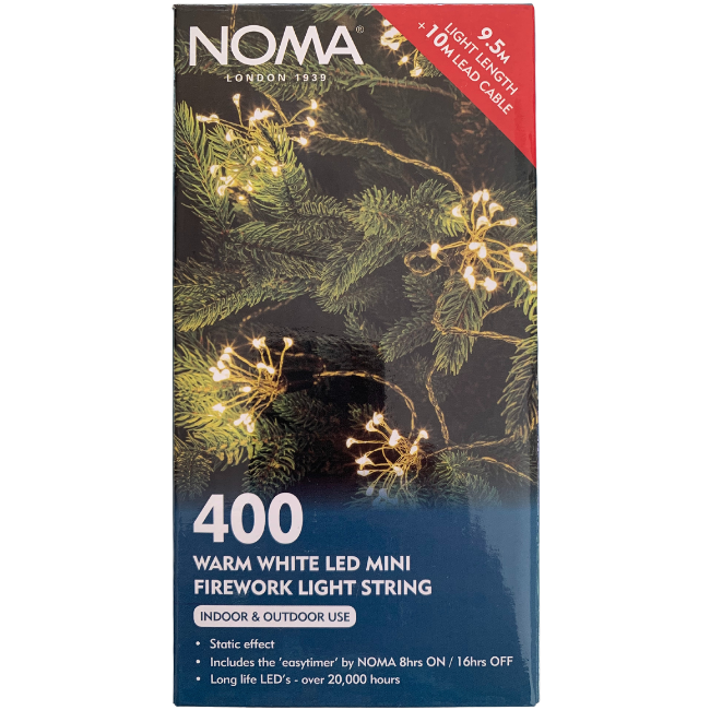 Noma 20 Mini Warm White Firework 400 LED String Lights