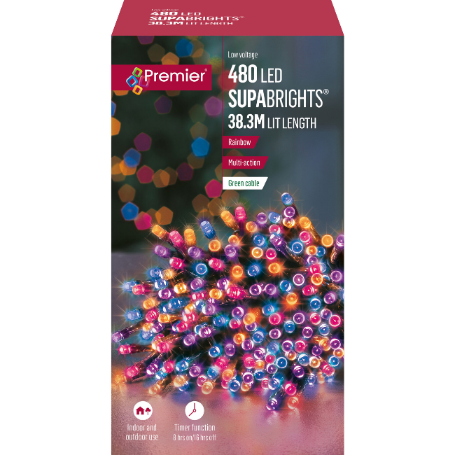 480 Rainbow Premier SupaBrights LED Christmas Lights