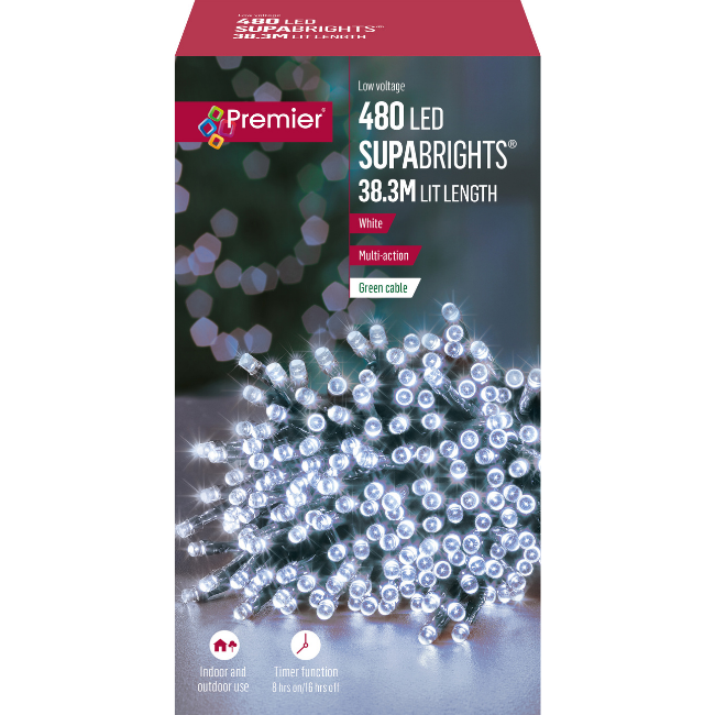 480 White Premier Supabrights LED Christmas Lights