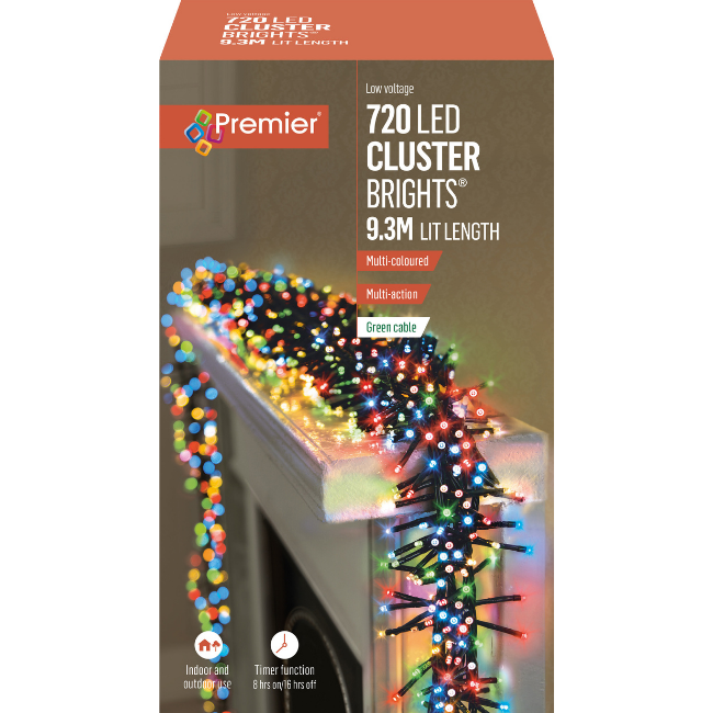 Premier 720 LED Clusterbrights (Multi-Coloured) - 9.3M Lit Length