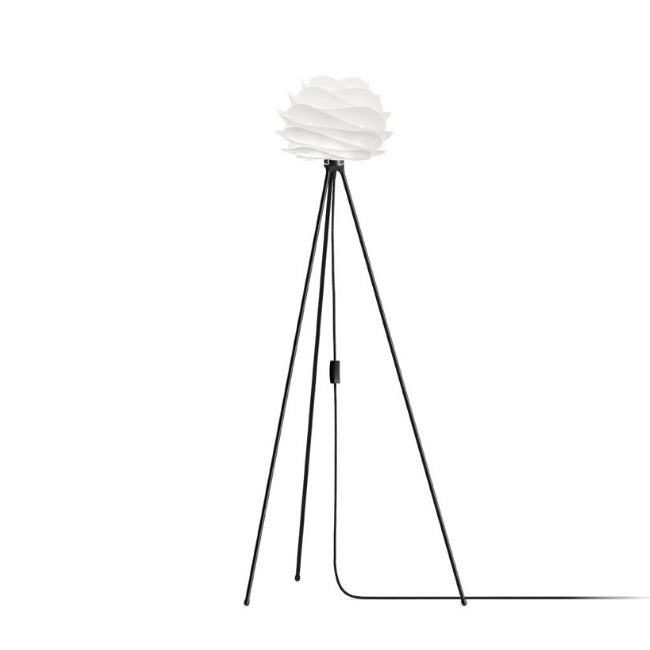 Carmina White (Mini) - Floor Lamp (Black Stand)