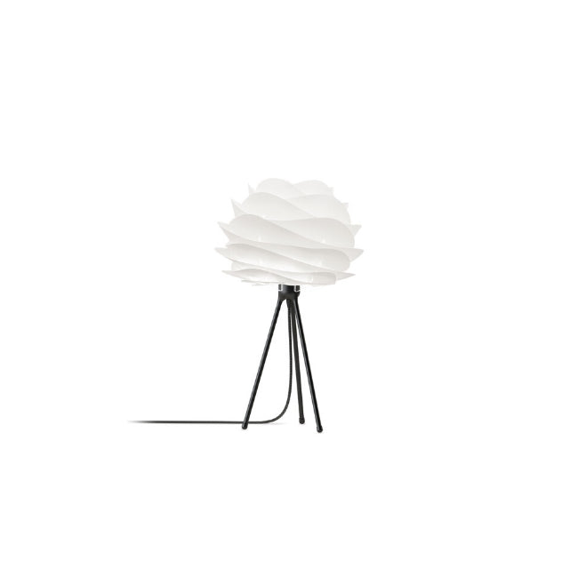 Carmina White (Mini) - Table Lamp (Black Stand)