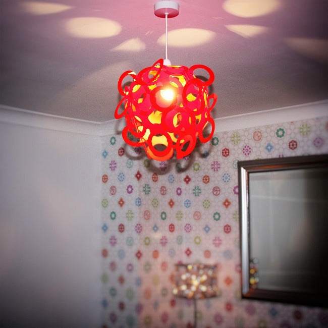 Loopy-Lu Red Lamp Shade