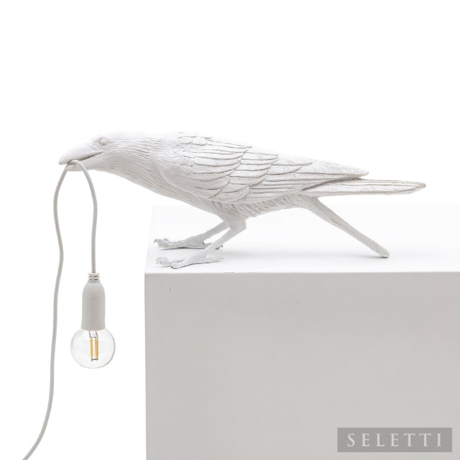 Seletti Bird Lamp - Playing - White