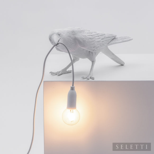 Seletti Bird Lamp - Playing - White