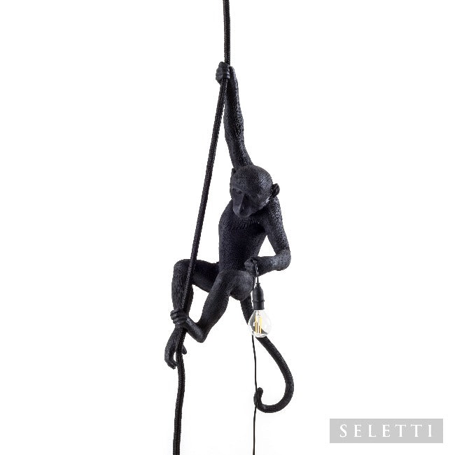 Seletti Monkey Rope Ceiling Lamp - Black