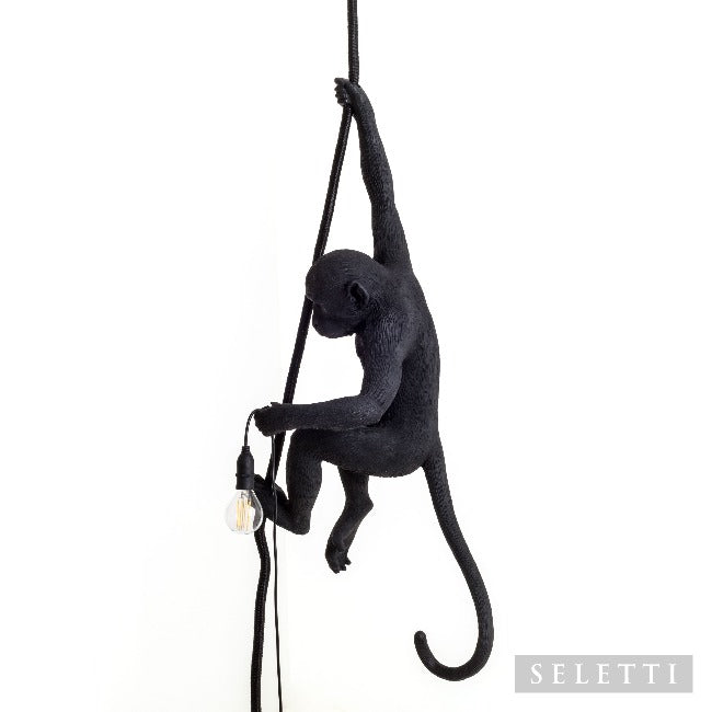 Seletti Monkey Rope Ceiling Lamp - Black