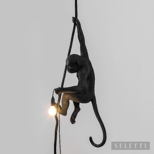 Seletti Monkey Rope Ceiling Lamp - Black