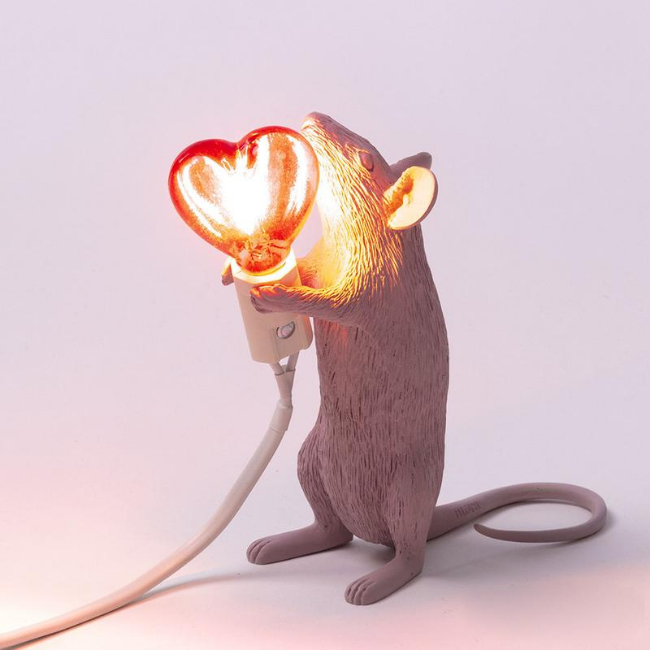 Seletti Mouse Lamp - Standing - Valentine Edition