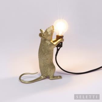 Seletti Mouse Lamp - Standing - Gold