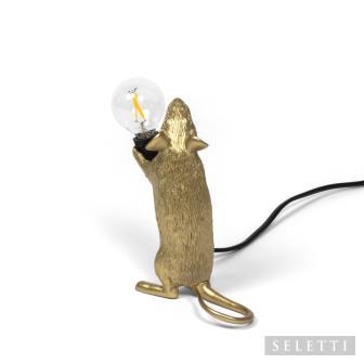 Seletti Mouse Lamp - Standing - Gold