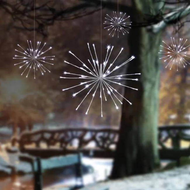 4 White Premier 45cm Sparkle Ball Lights