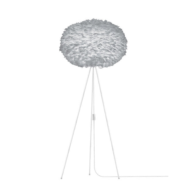 Eos Grey (Large) - Floor Lamp (White Stand)
