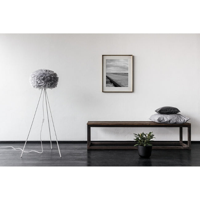 Eos Grey (Medium) - Floor Lamp (White Stand)
