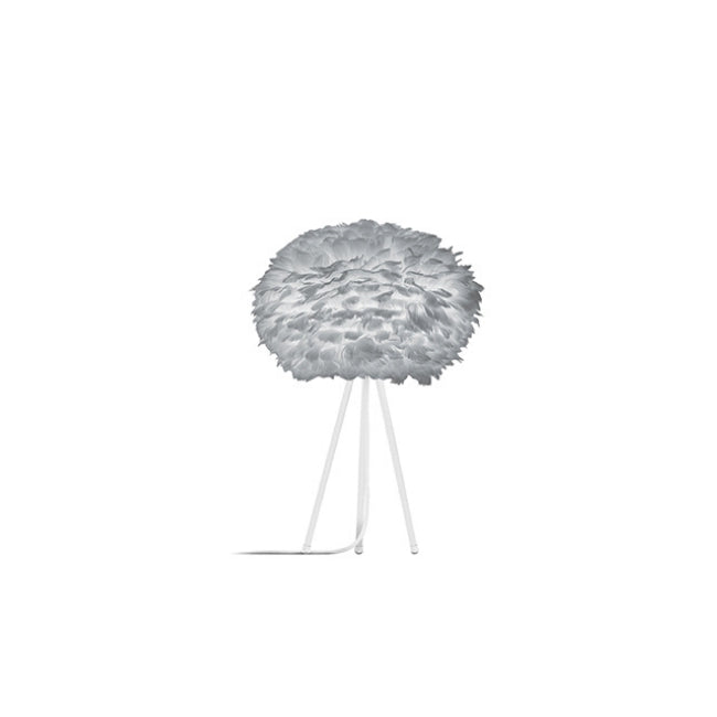 Eos Grey (Medium) - Table Lamp (White Stand)