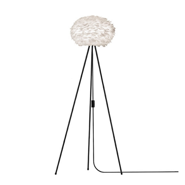 Umage Eos White (Medium) - Floor Lamp (Black Stand)