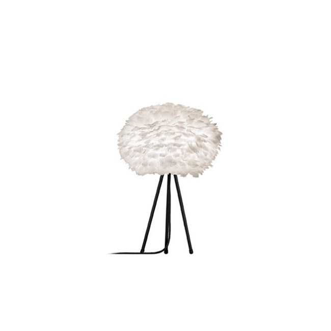 Eos White (Medium) - Table Lamp (Black Stand)
