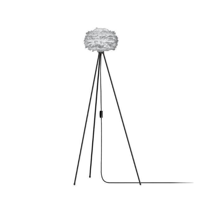 Eos Grey (Mini) - Floor Lamp (Black Stand)