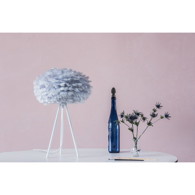 Eos Light Grey (Mini) - Table Lamp (White Stand)