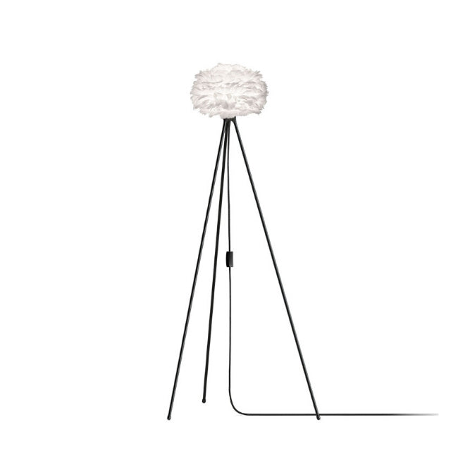 Eos White (Mini) - Floor Lamp (Black Stand)