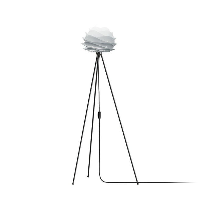 Carmina Misty Grey (Mini) - Floor Lamp (Black Stand)