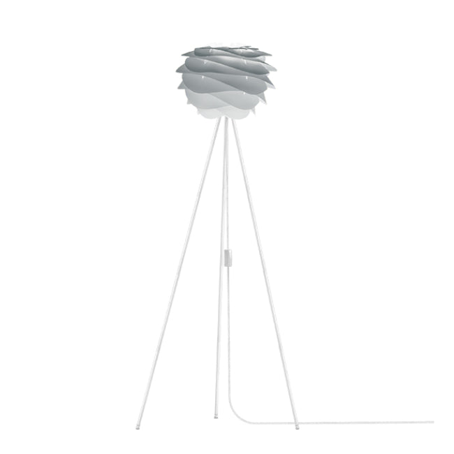 Carmina Mistry Grey (Mini) - Floor Lamp (White Stand)