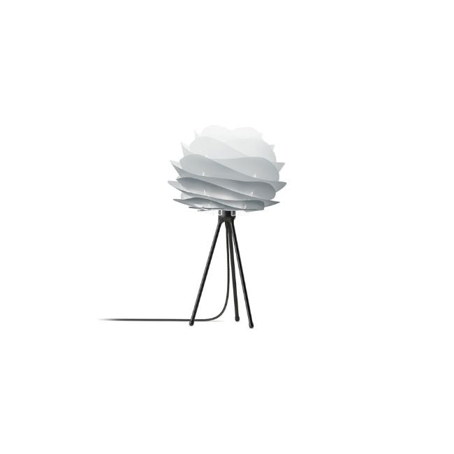 Carmina Misty Grey (Mini) - Floor Lamp (Black Stand)