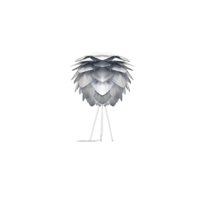 Umage Silvia Brushed Steel (Medium) - Table Lamp (White Stand)