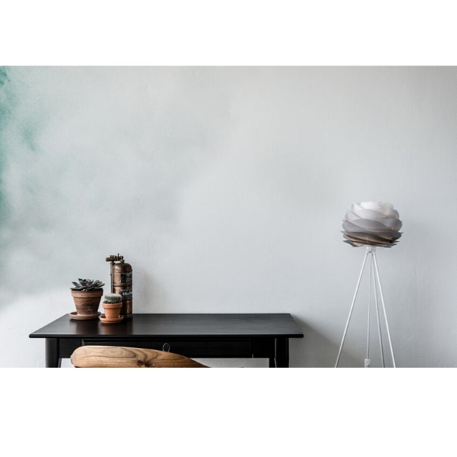 Carmina Mistry Grey (Mini) - Floor Lamp (White Stand)