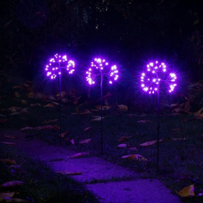 Noma 3 Connectable firework path lights in lilac