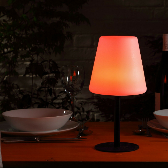 orange coloured USB table lamp