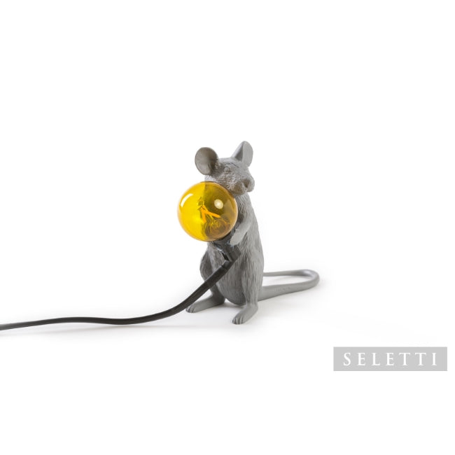 Seletti Mouse Lamp - Sitting - Grey