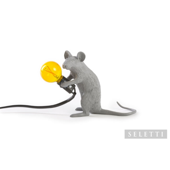 Seletti Mouse Lamp - Sitting - Grey