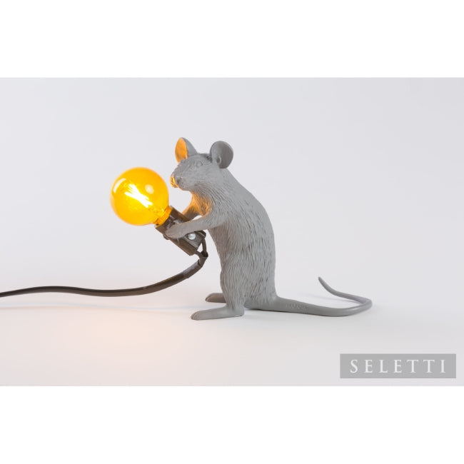 Seletti Mouse Lamp - Sitting - Grey