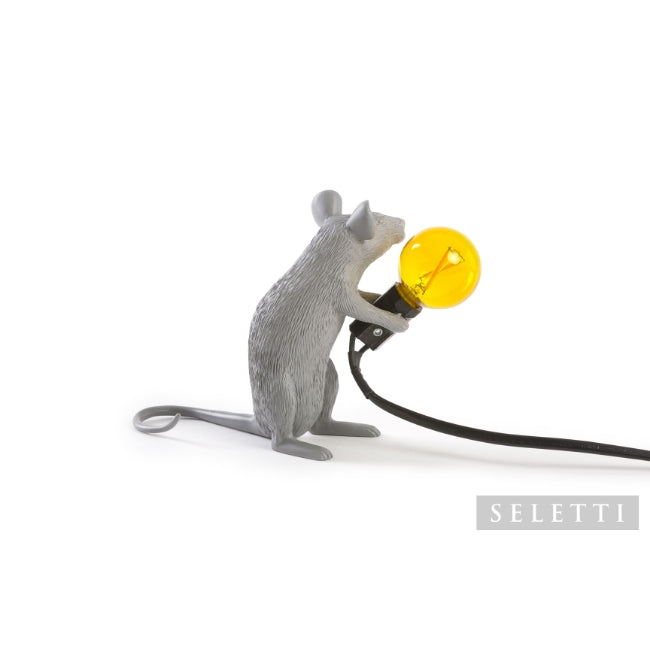Seletti Mouse Lamp - Sitting - Grey