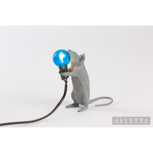 Seletti Mouse Lamp - Standing - Grey