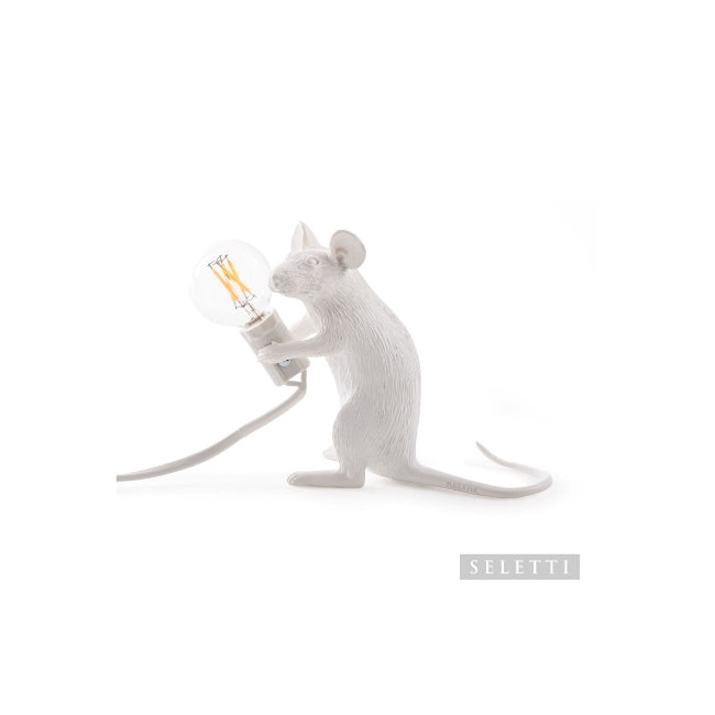 Seletti Mouse Lamp - Sitting - White