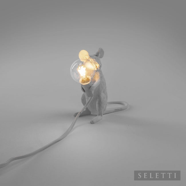 Seletti Mouse Lamp - Sitting - White