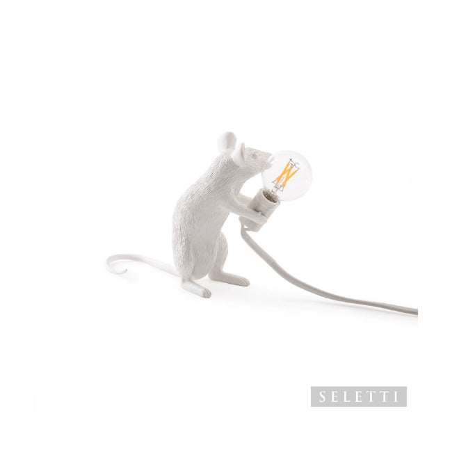 Seletti Mouse Lamp - Sitting - White