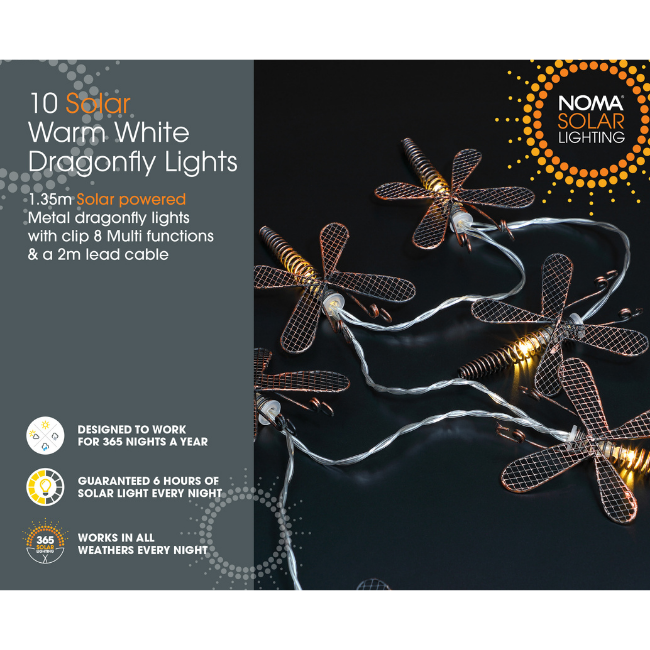 Warm White Solar Dragonfly Lights