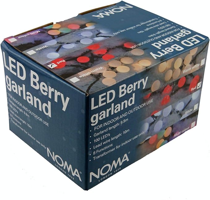 Noma 100 Red Berry Christmas Lights