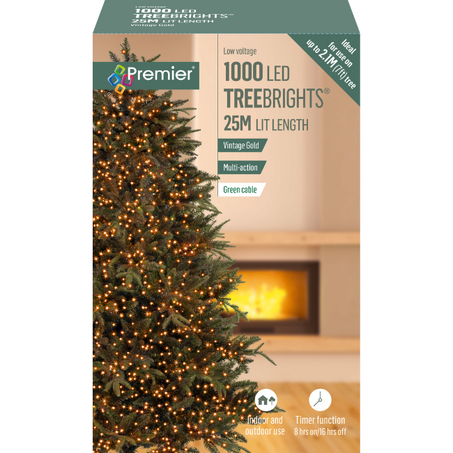 1000 Premier Vintage Gold LED Christmas Treebright lights