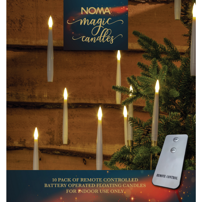 10 White Noma Remote Controlled Magic Candles