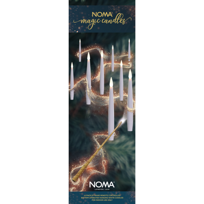 10  White Noma Remote Controlled Magic Candles (with wand)