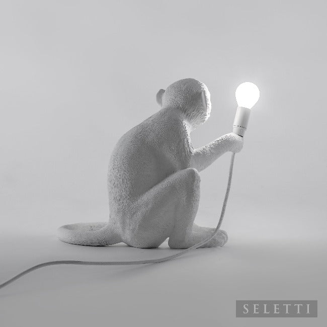 seletti white monkey lamp